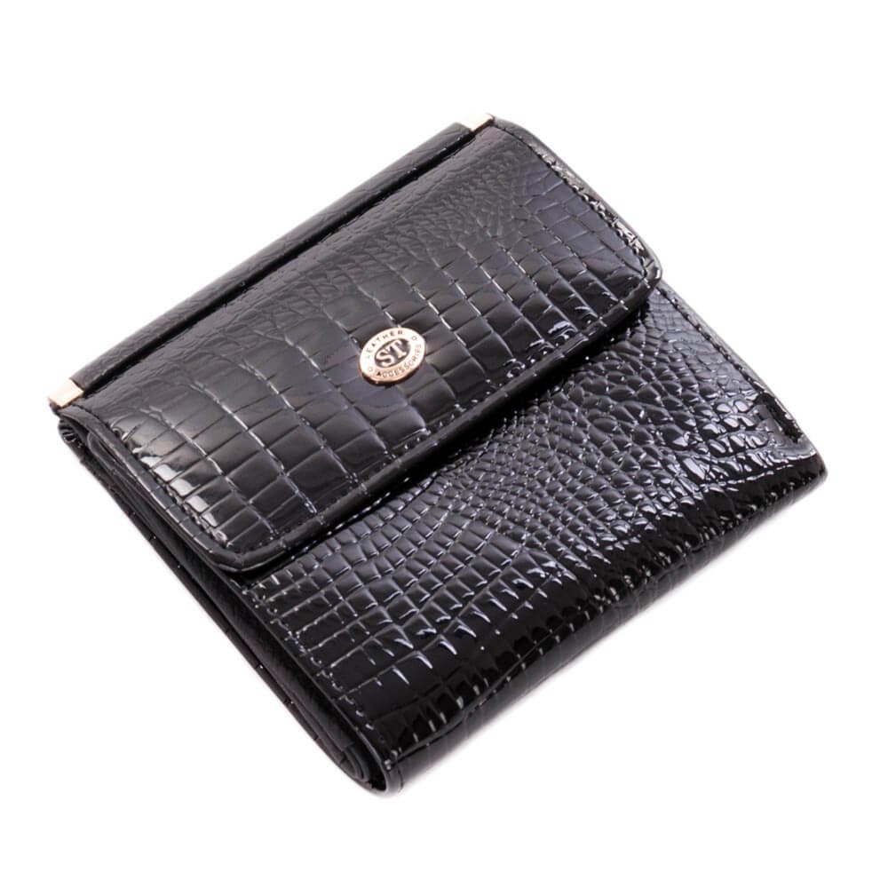 

Кошелек женский ST кожаный лаковый черный (1101-АЕ black)