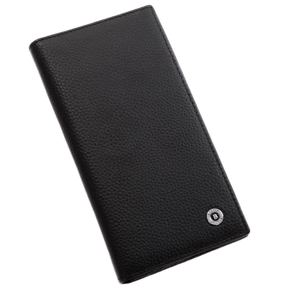 

Мужской кошелек портмоне купюрник кожаный Boston на магните черный (152 B black)