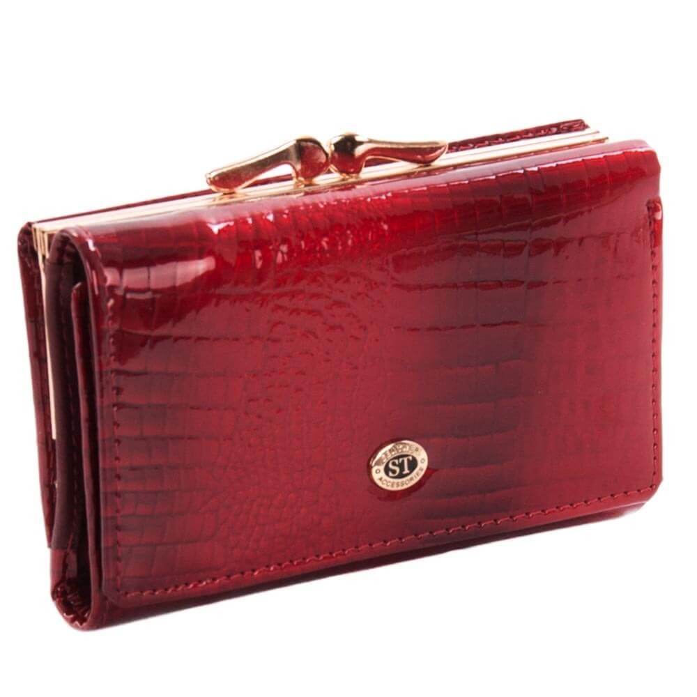 

Кошелек женский кожаный лаковый ST красный (1201 AE red)