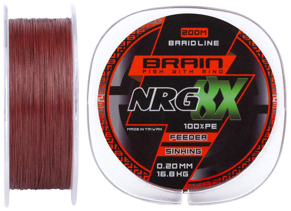 

Шнур Brain NRG 8X sinking 200m 0.20mm 16.8kg ц:brown (104996)