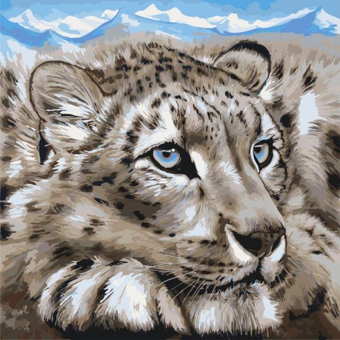 

Картина по номерам "Снежный барс" Идейка холст на подрамнике 40x40см КНО2467