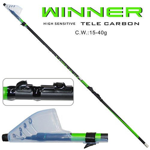 

Удочка с пропускными кольцами карбон Sams Fish Winner SF24092 4.0 м 15-40г