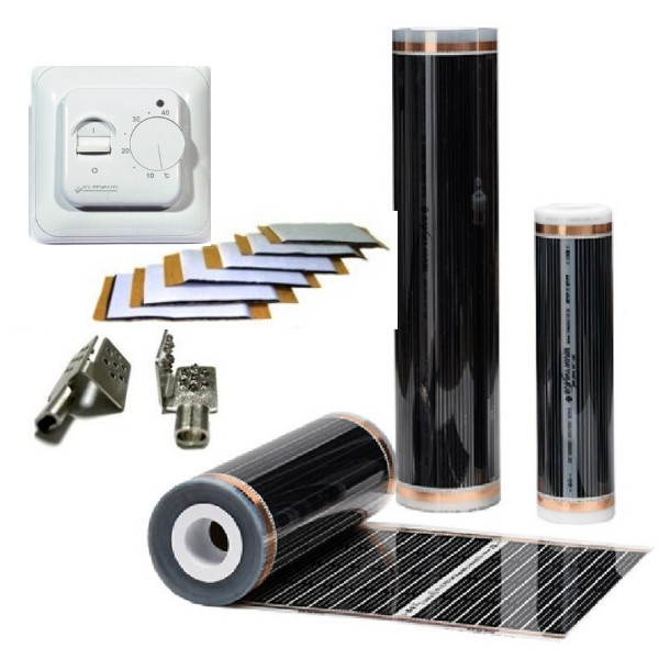 

2,0м² Инфракрасный теплый пол пленка для пола / полный комплект с терморегулятором In-Therm 220 Вт/м² (Корея)