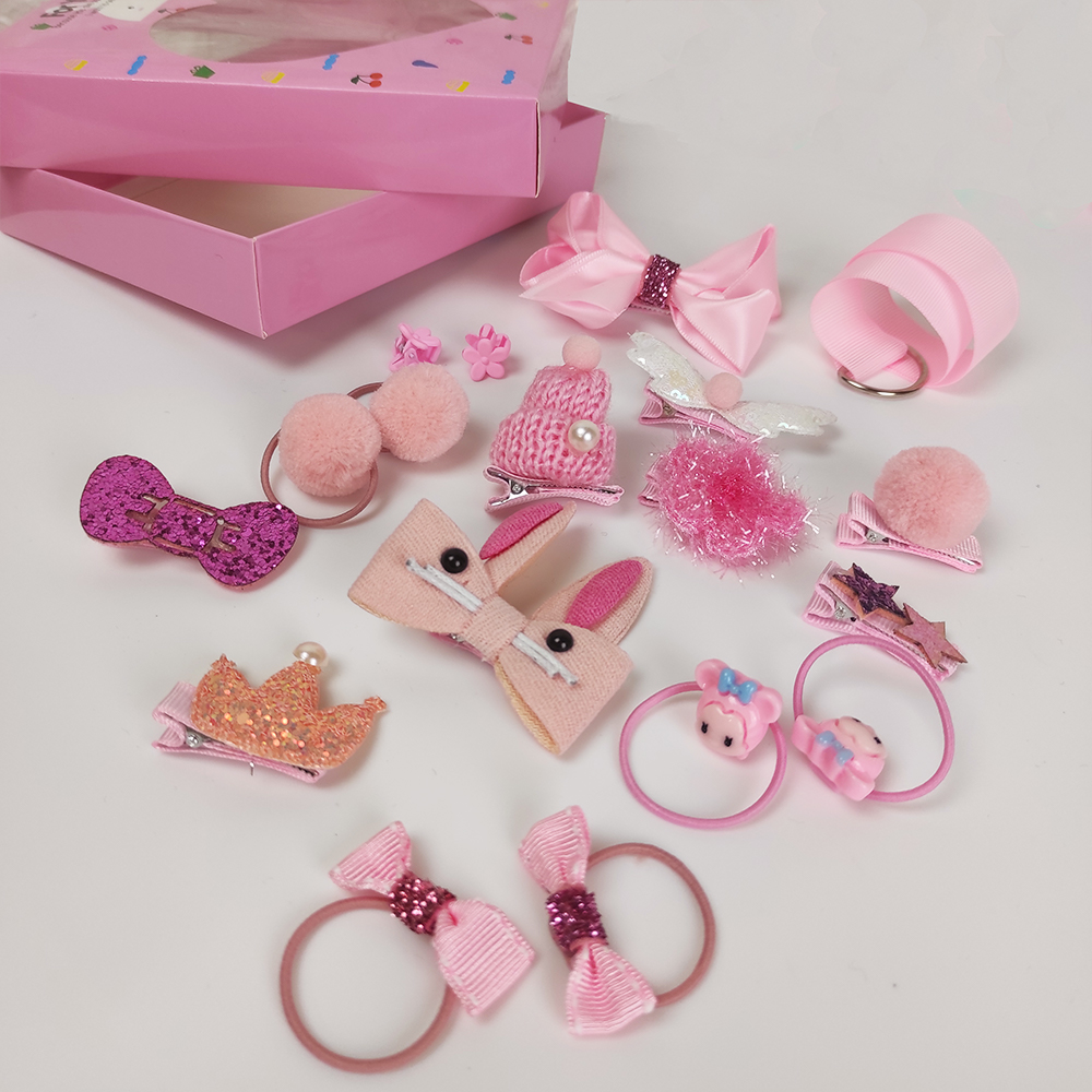 

Детский набор для волос Magic Princess заколки, резинки для детей Розовый