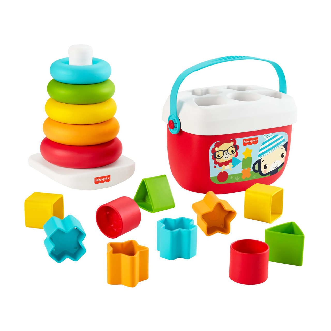 

Игровой набор сортер и пирамидка Фишер-Прайс Fisher-Price Baby's First Blocks and Rock-a-Stack