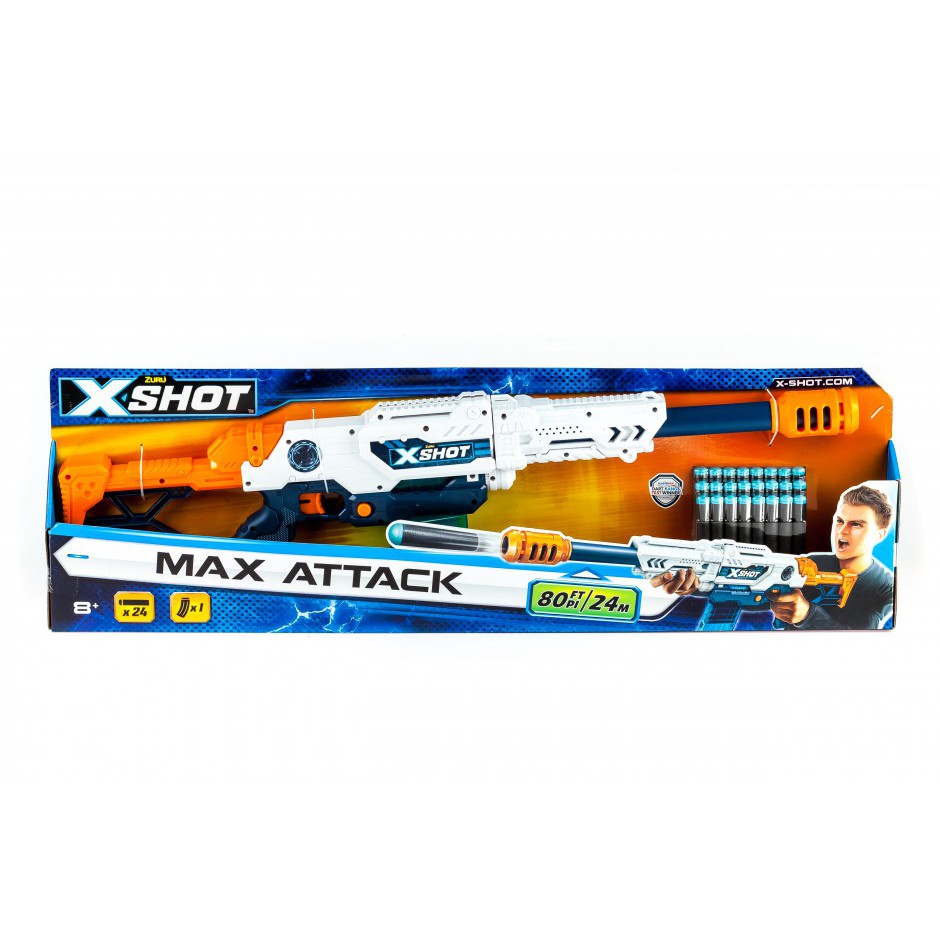 

Бластер X-Shot Large Max Attack ( 24 патрона),в коробке 20*7*24см (3694)