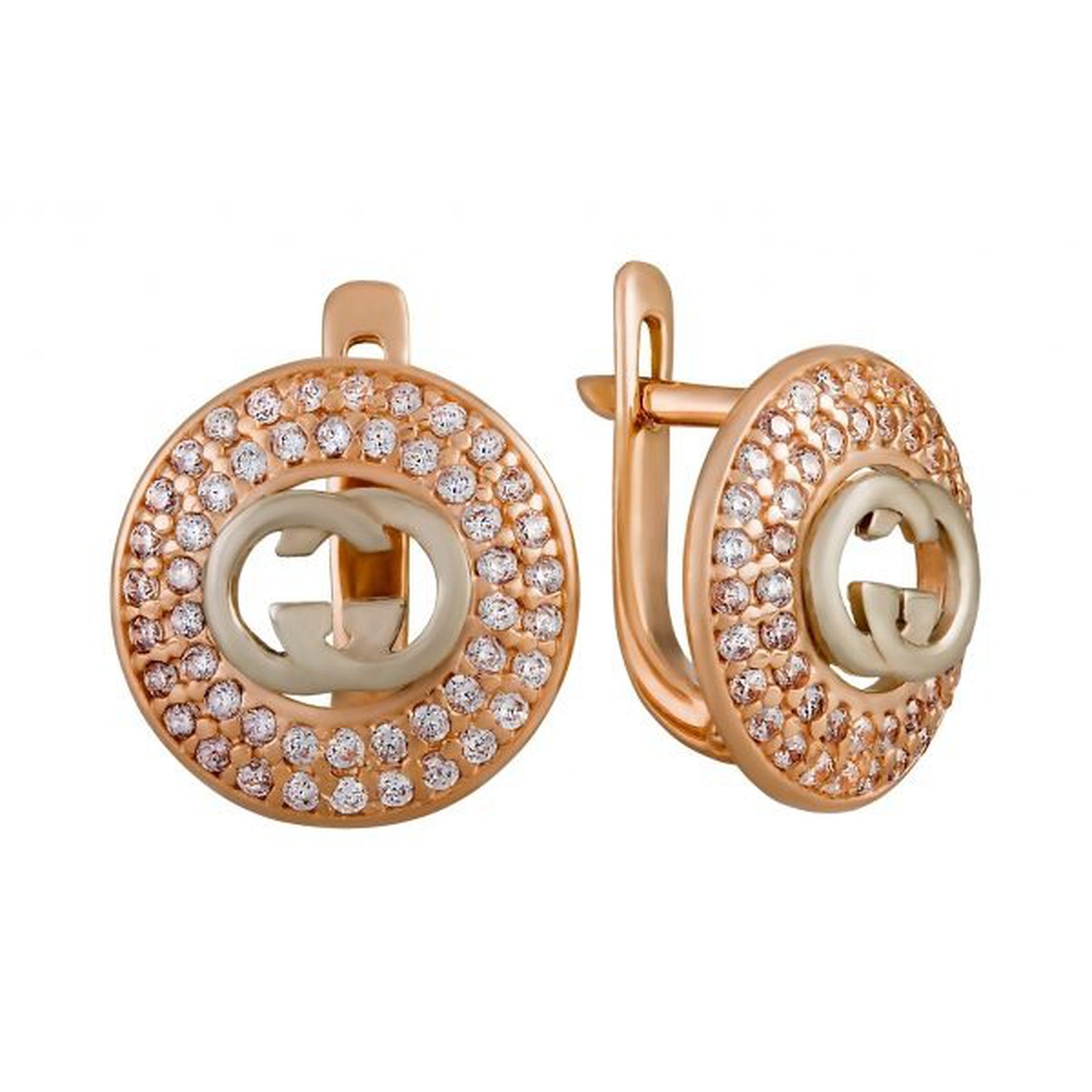

Серьги из красного золота с куб. циркониями 1747093