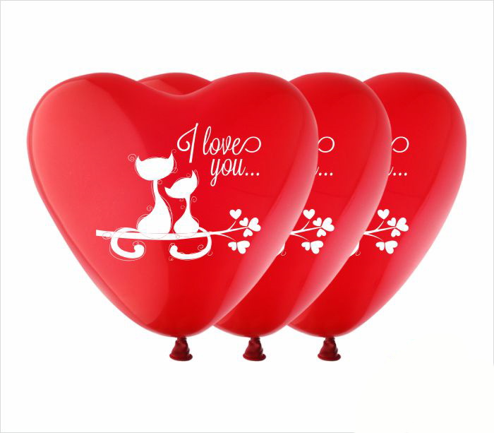 

Шарики 12" "I love you", котята, красный, ЦЕНА ЗА УП. 100ШТ, в пакете 30*20см (SS-4)