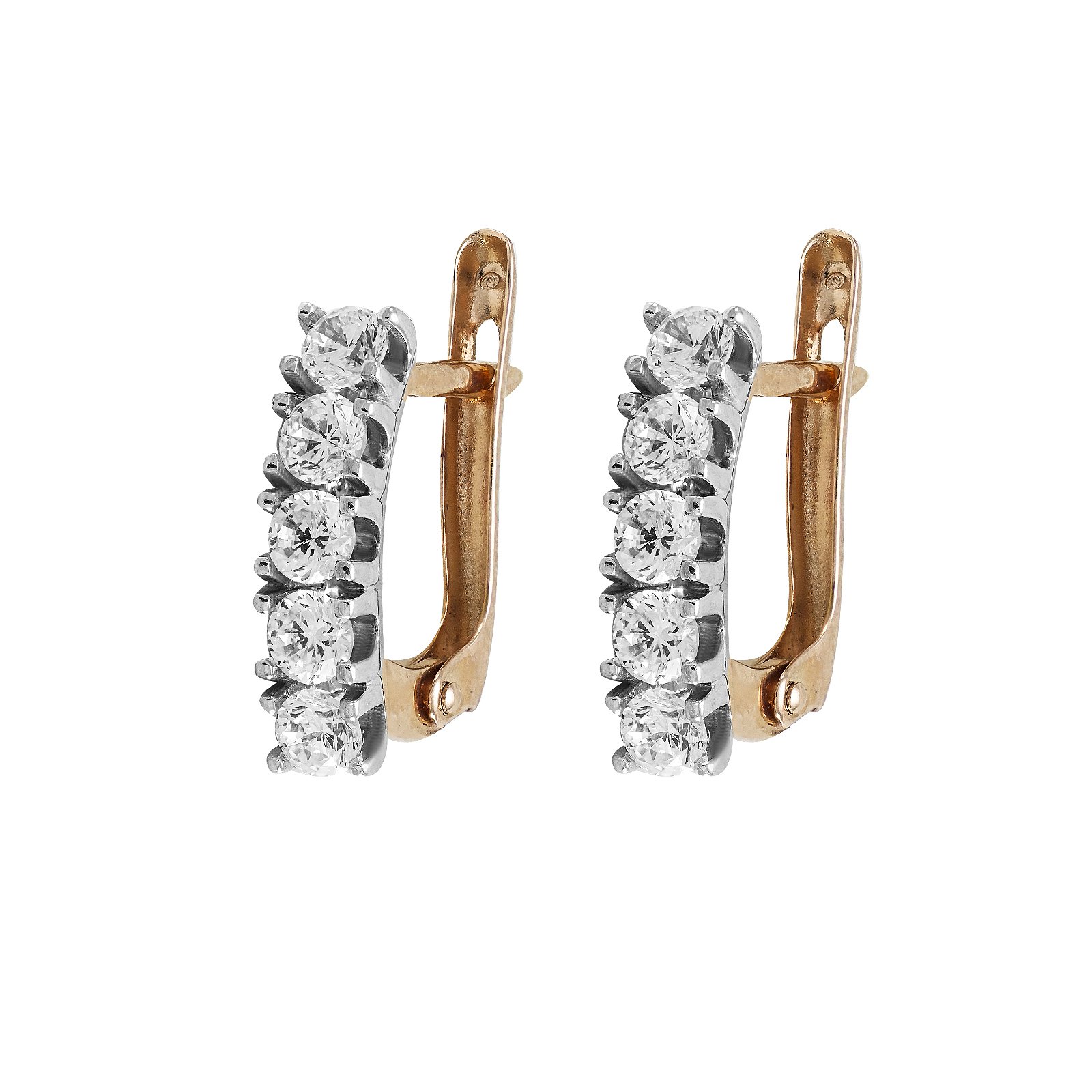 

Серьги из красного золота с куб. циркониями 1747079