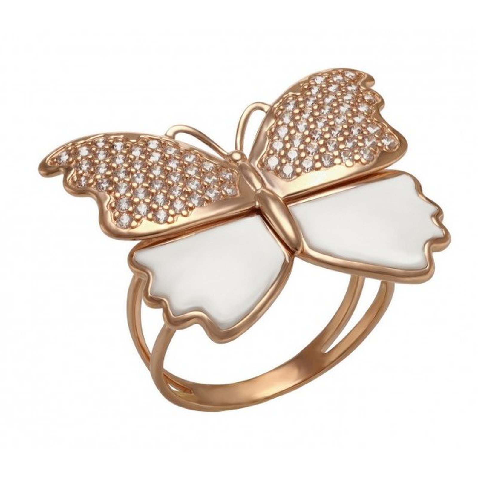 

Кольцо из красного золота с куб. циркониями и эмалью 1750105, размер 20.5