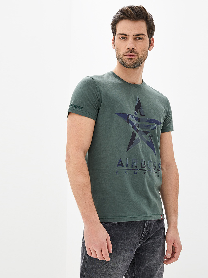 

Мужская футболка Airboss Logo camo air  Dark green, Мужская футболка Airboss Logo camo air L Dark green