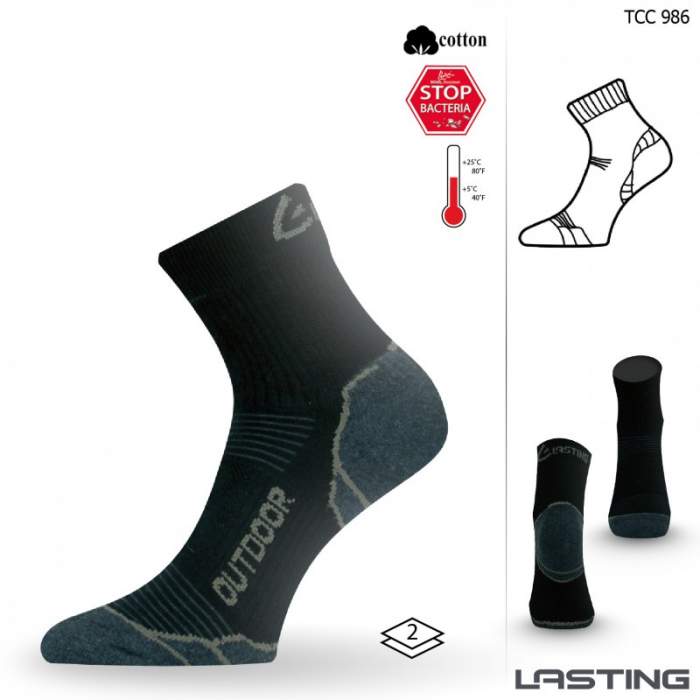 

Шкарпетки Lasting TCC XL 986 чорний/синій