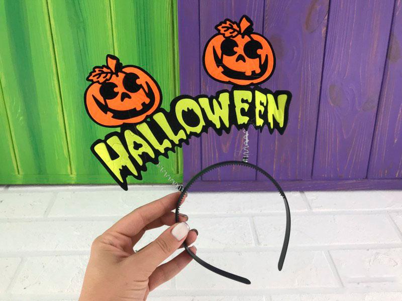 

Обруч на пружинке "Halloween" - Хэллоуин, антенки для образа