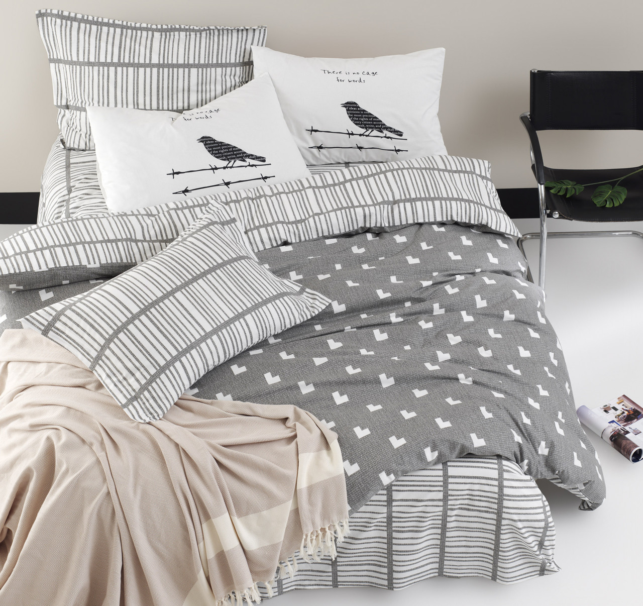 

Постельное белье Lotus Home Perfect Ranforce - Wickley серый евро