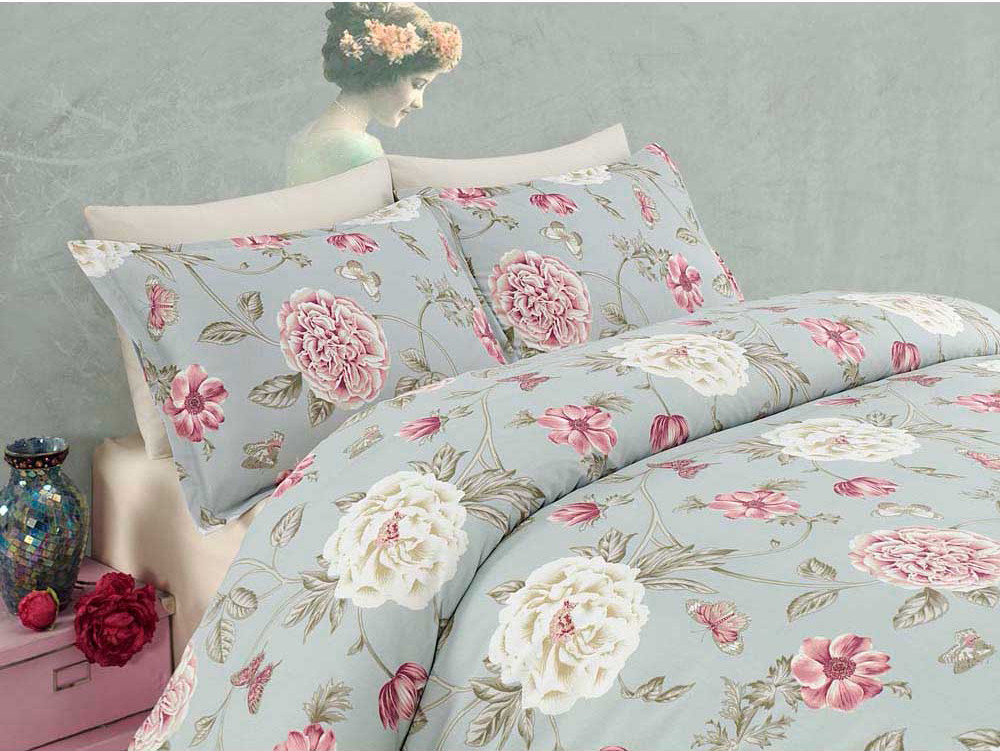 

Покрывало стеганное с наволочками Eponj Home - Sandiego mint ментол 200*220