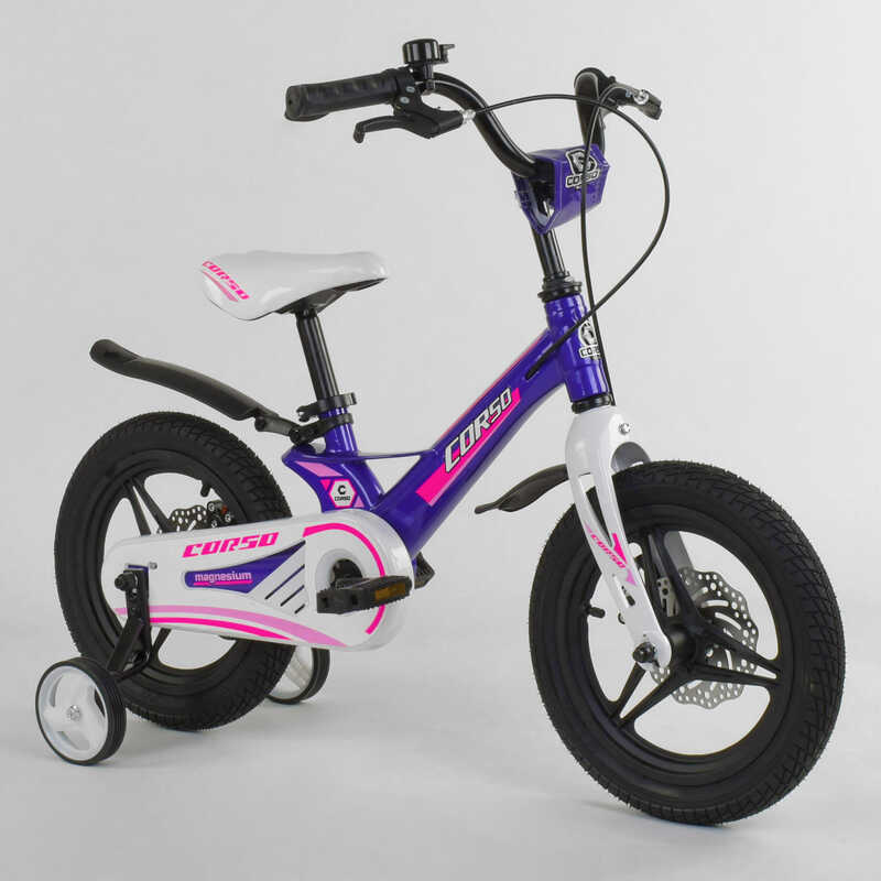 

Велосипед детский "CORSO" с магниевой рамой, 14" Purple/White (86848)