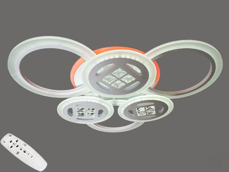 

Люстра Потолочная светодиодная люстра с диммером 120W 6011/3+3WH LED (LI10308)
