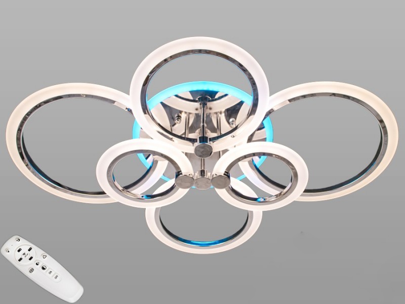 

Люстра LED-люстра с диммером и RGB подсветкой, 105W A8022/6HR LED RGB (LI10304)