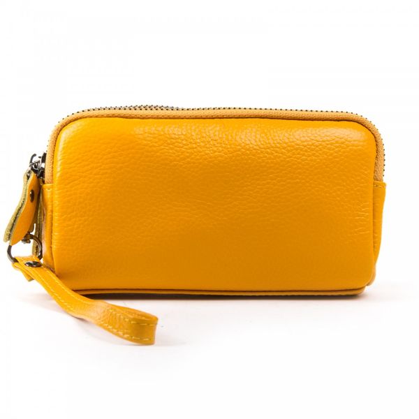 

Женская кожаная косметичка Cosmetic bag 6002-9 yellow