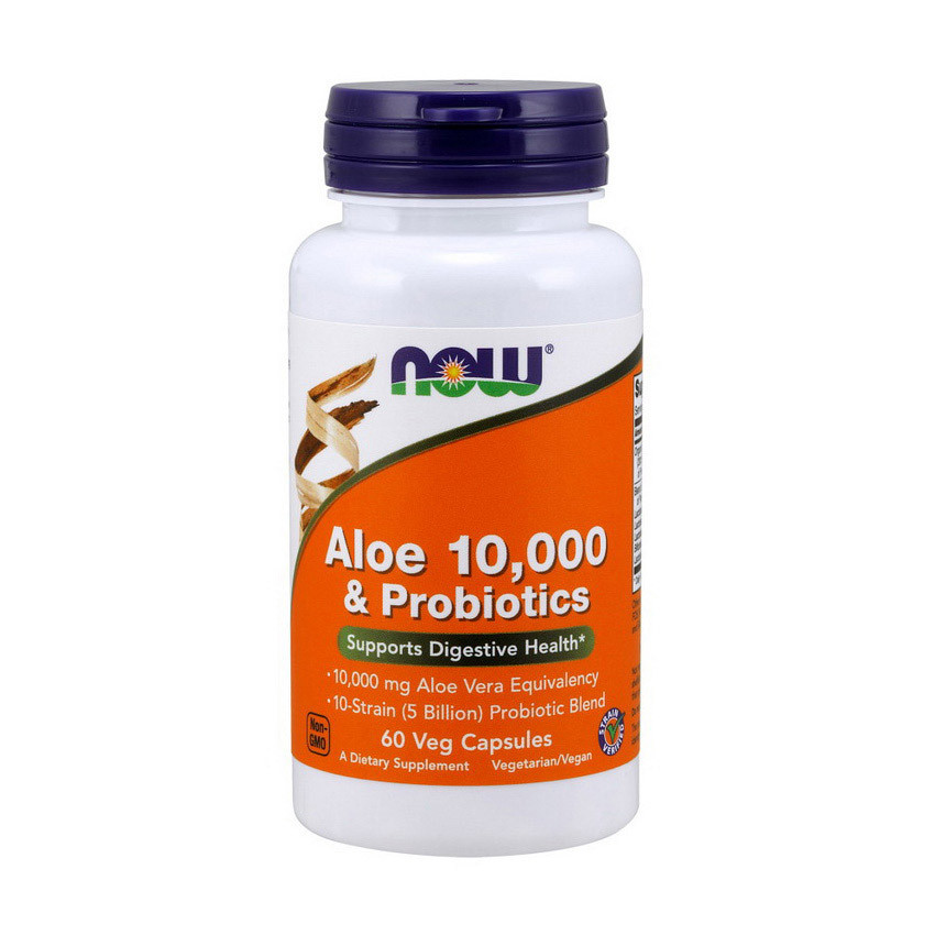 

Пробиотики Now Foods Aloe 10,000 & Probiotics (60 veg caps)