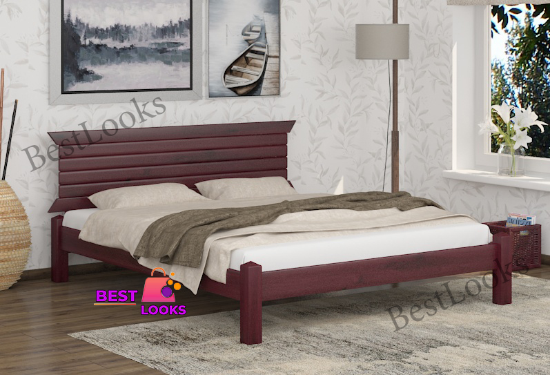 

Кровать деревянная двуспальная 180х190 Стелла Wellmebely сосна Махонь Л6