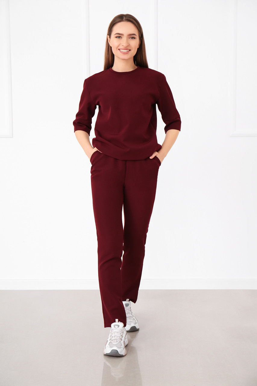 

Легкий костюм Fashion Girl "Moris" бордовый, Легкий костюм Fashion Girl "Moris" бордовый 42-44