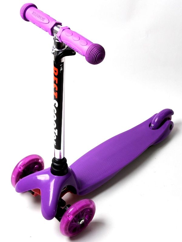 

Самокат детский трехколесный складная ручка и светящиеся колеса до 45кг Micro Mini Violet фиолетовый