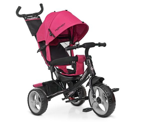 

Велосипед трехколесный Turbo trike M 3113-6, с багажной корзиной, Турбо Трайк, Розовый