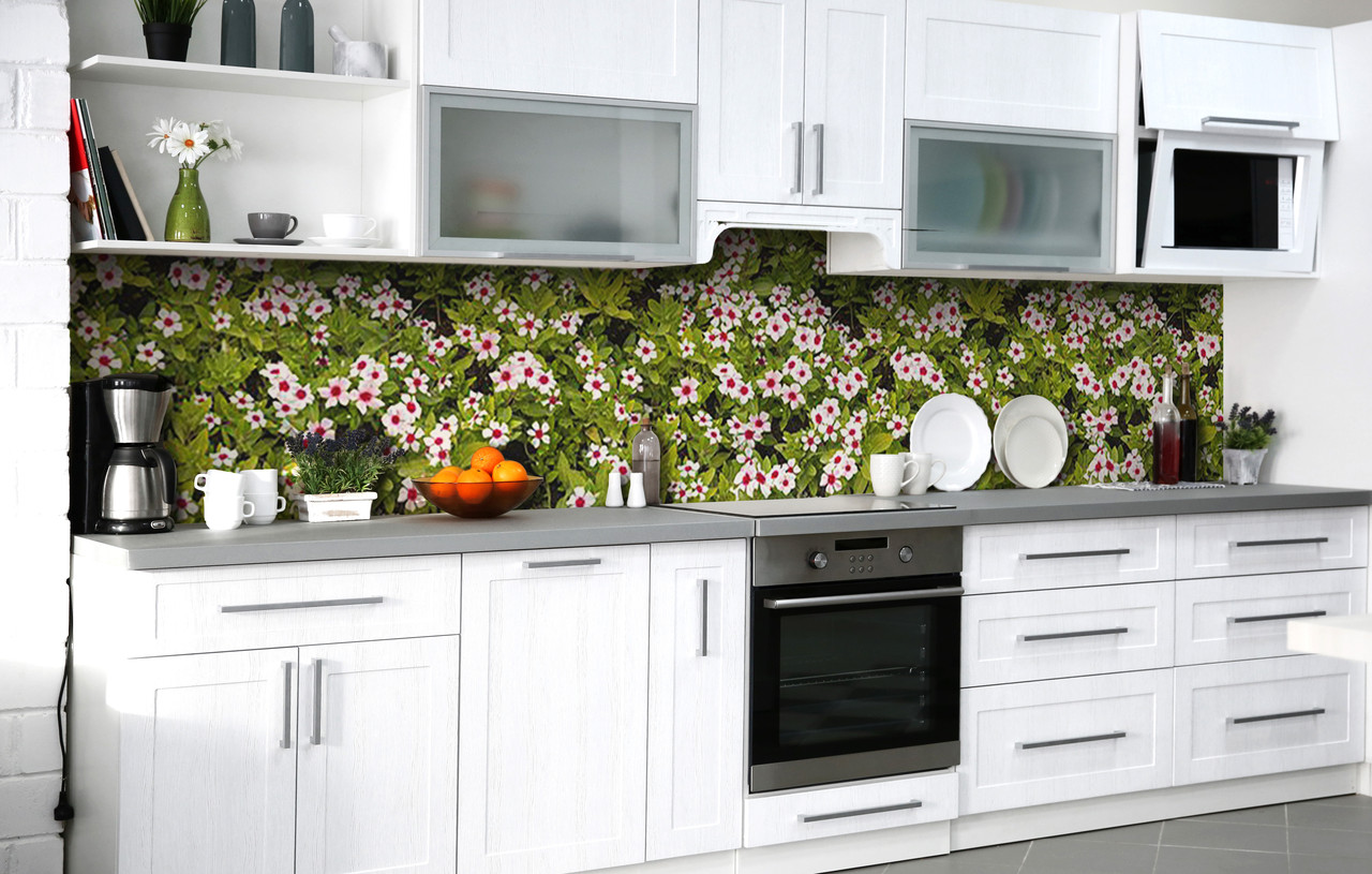 

Скинали на кухню Zatarga «Цветочное изумление» 600х3000 мм виниловая 3Д наклейка кухонный фартук самоклеящаяся