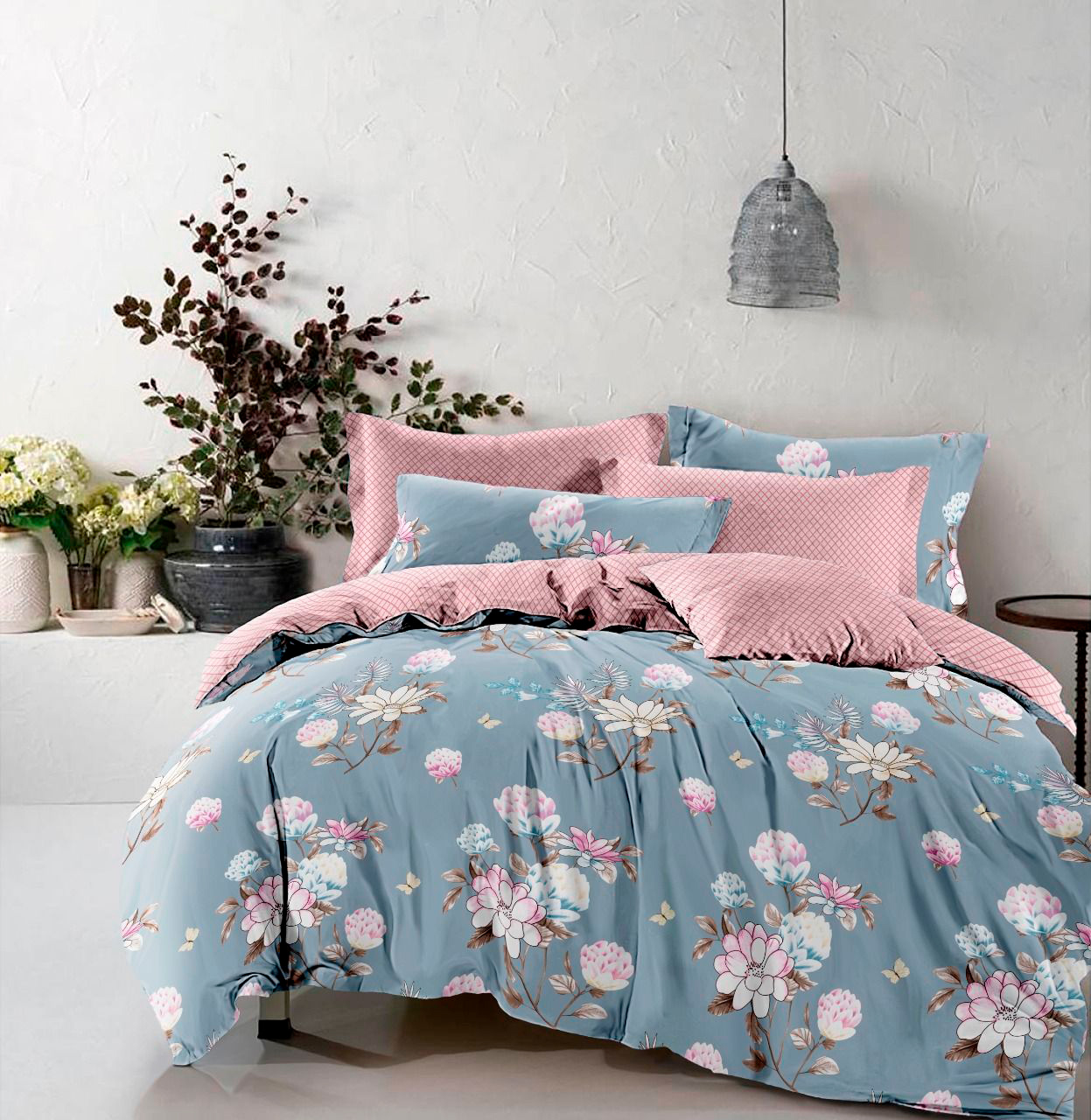 

Пододеяльник MirSon Бязь Premium 17-0434 Azure flower 110х140