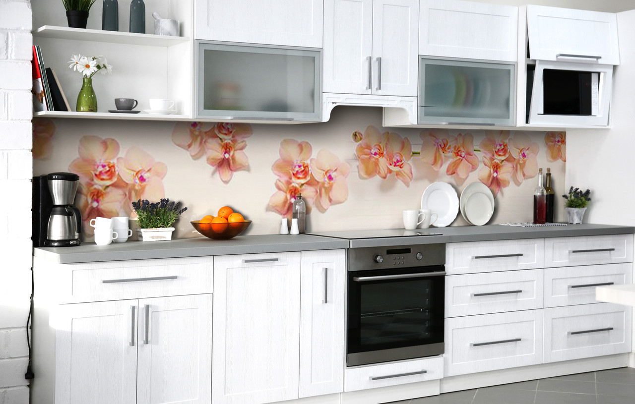 

Скинали на кухню Zatarga «По кремовым следам» 600х3000 мм виниловая 3Д наклейка кухонный фартук самоклеящаяся