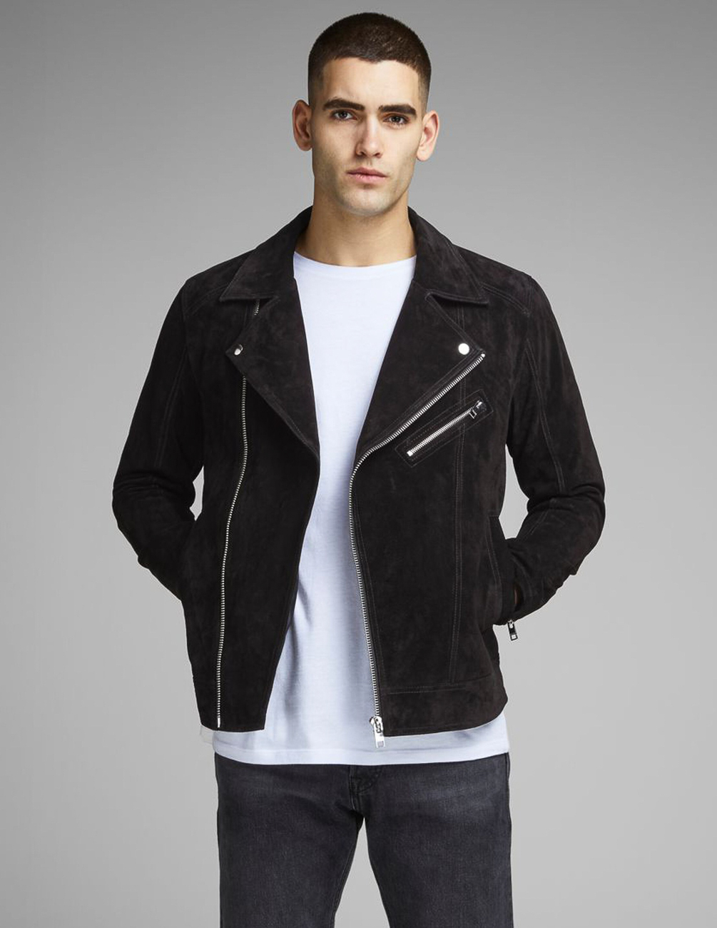 

Кожаная куртка JACK&JONES М0108424 цвет черный S