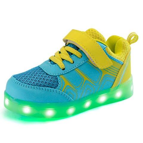 

Кроссовки светящиеся детские Sky/Yellow 35