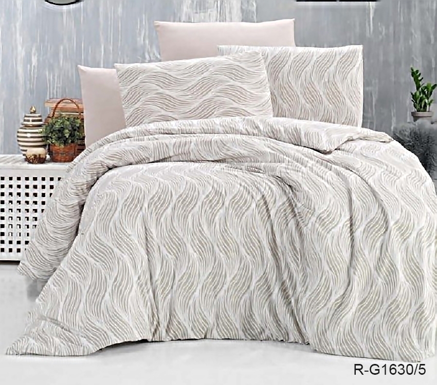 

Постельное белье с компаньоном (G1630/5) TAG tekstil 2-спальный Бежевый 000152333