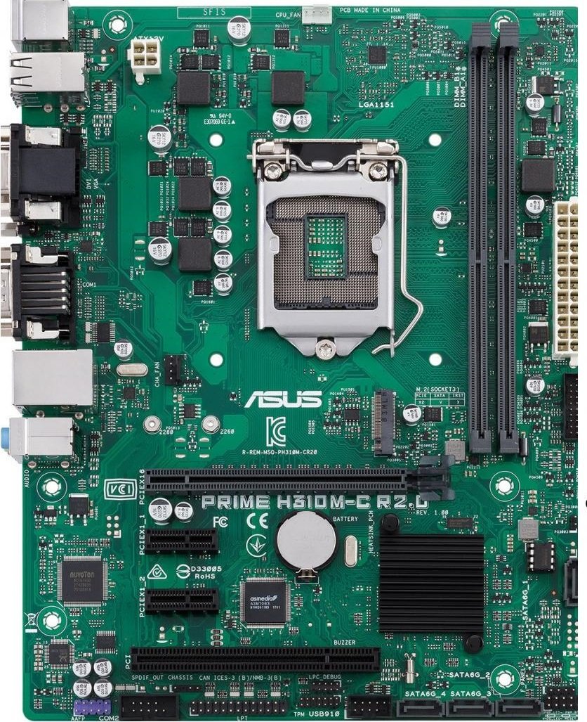 

Материнcкая плата ASUS PRIME_H310M-C_R2.0 s1151 H310 2xDDR4 DVI-VGA mATX