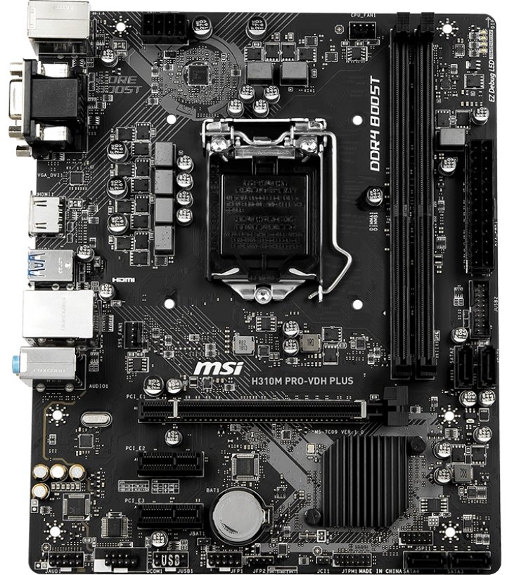 

Материнcкая плата MSI H310M_PRO-VDH_PLUS s1151 H310 2xDDR4 HDMI-DVI-VGA mATX