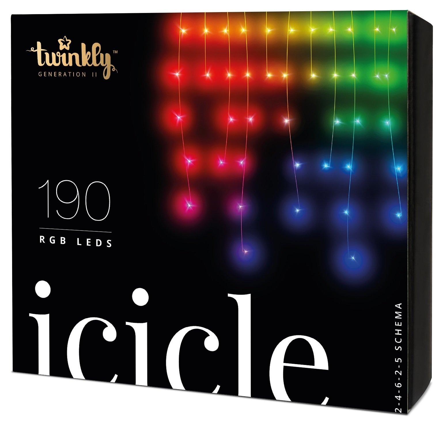 

Twinkly Smart LED Гирлянда Twinkly Icicle RGB 190, BT+Wi-Fi, Gen II, IP44, кабель прозрачный