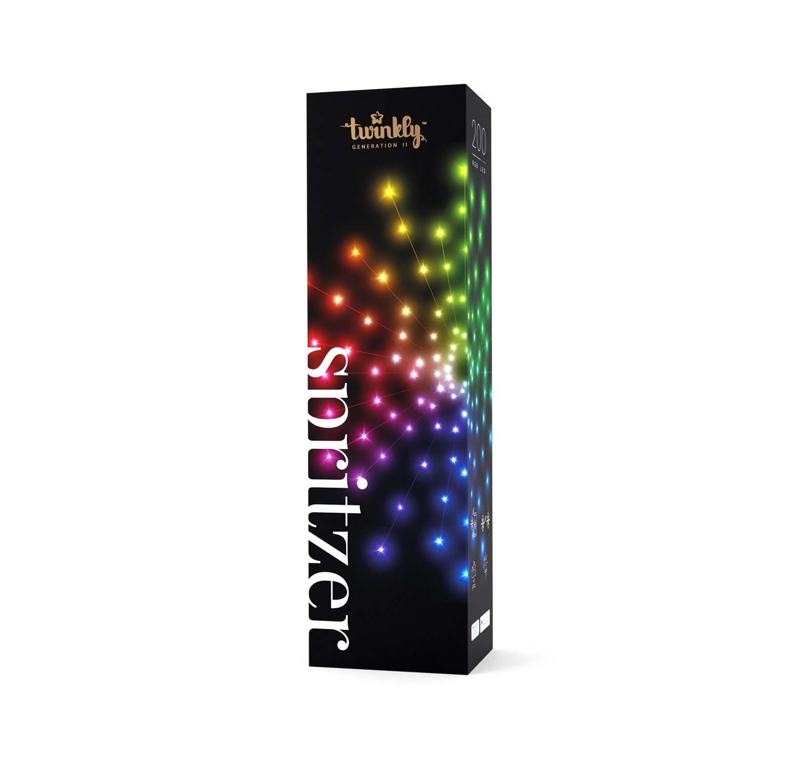 

Twinkly Smart LED Гирлянда Twinkly Spritzer RGB 200 (40х5), BT+Wi-Fi, Gen II, IP44, кабель белый
