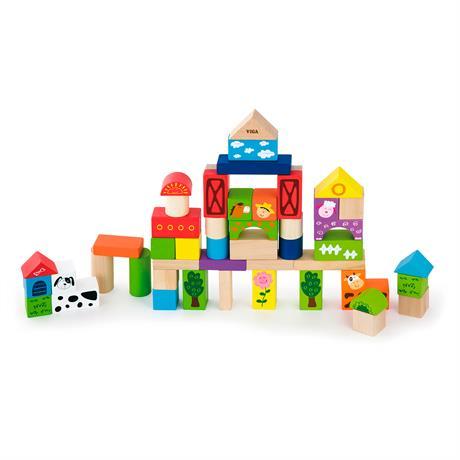

Дерев'яні кубики "Ферма", 50 шт., 3 см Viga Toys