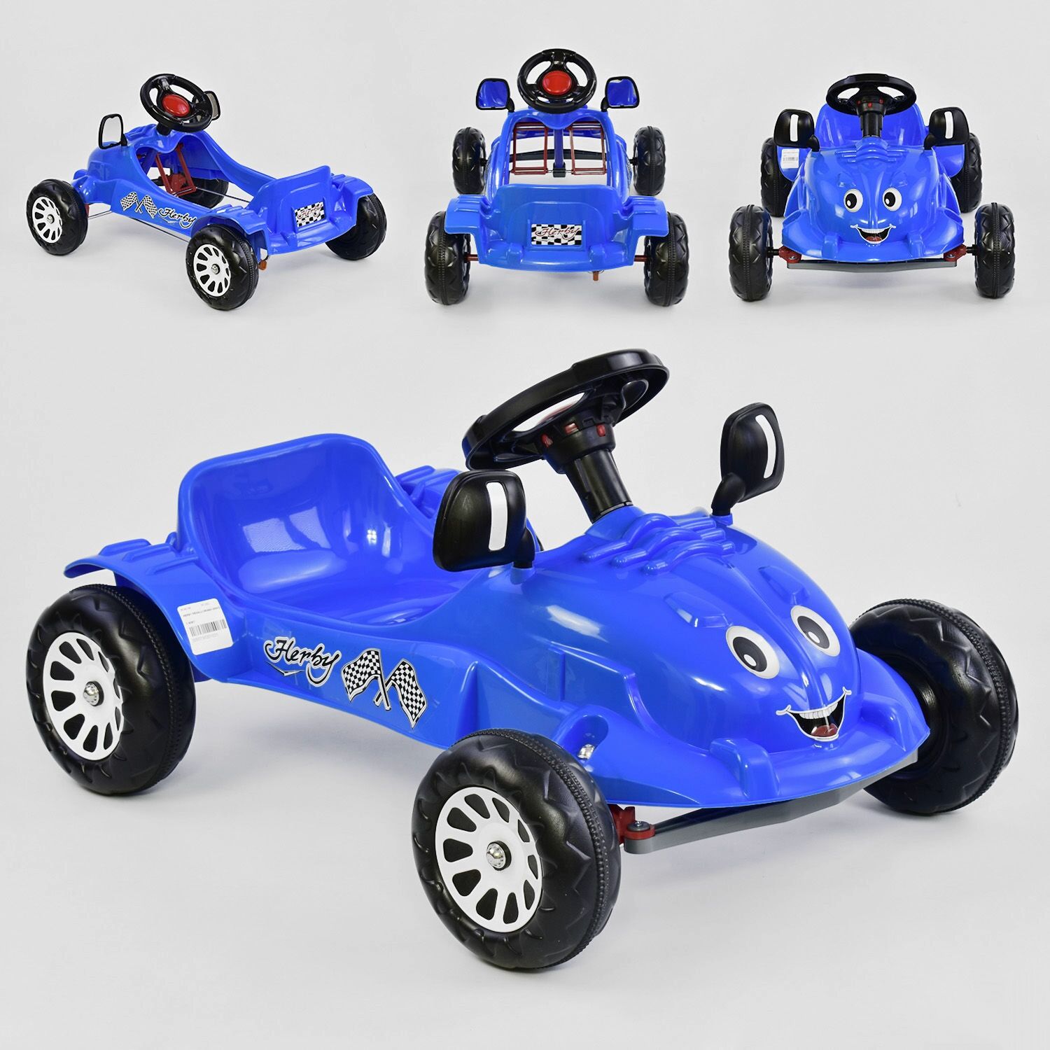 

Детская педальная машинка, толокар- веломобиль, Синий (07-302)