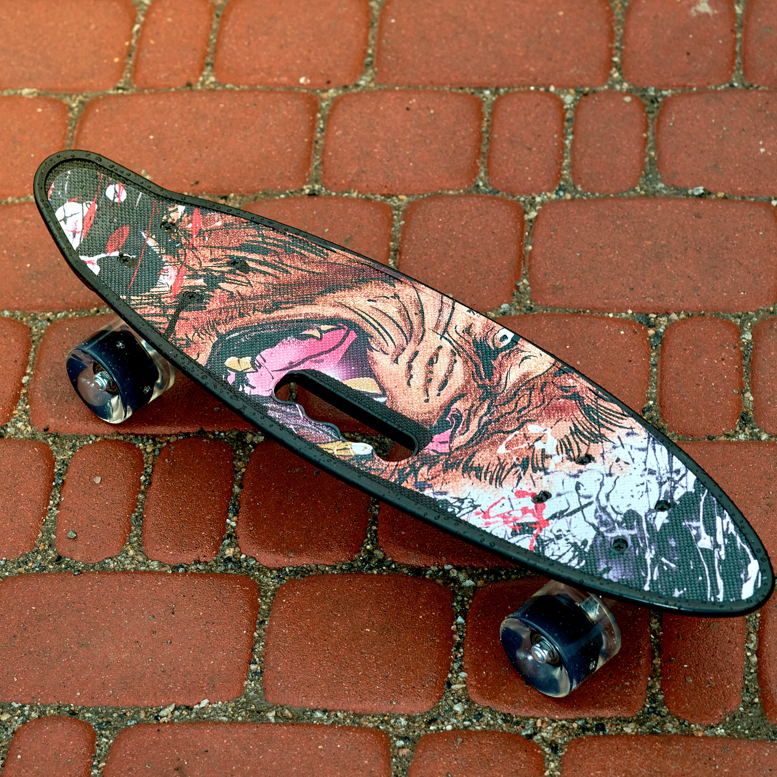 

Скейт Пенни борд Skate со светящимися колесами ,алюм. подвеска не скользящая поверхность Черный