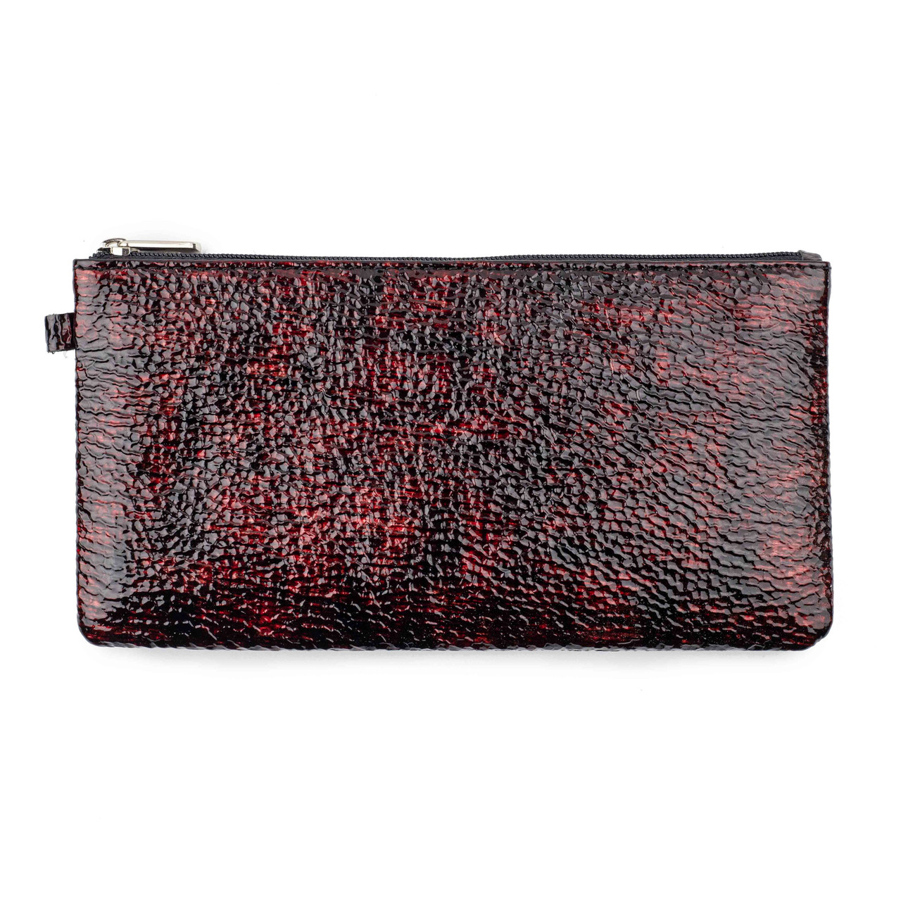 

Кошелёк-клатч женский ALORI натуральная лаковая кожа с бугристой фактурой, бордовы ВА-02-6 Bordo