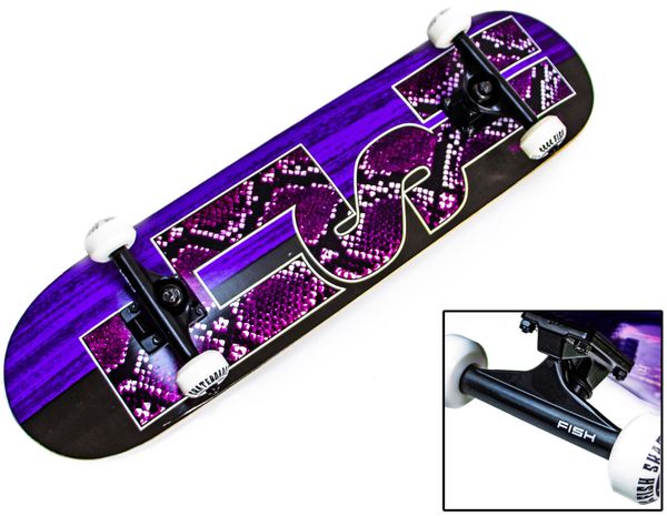 

Скейтборд деревянный канадский клен для трюков Fish Skateboards Purple Snake 79 см (sk901)
