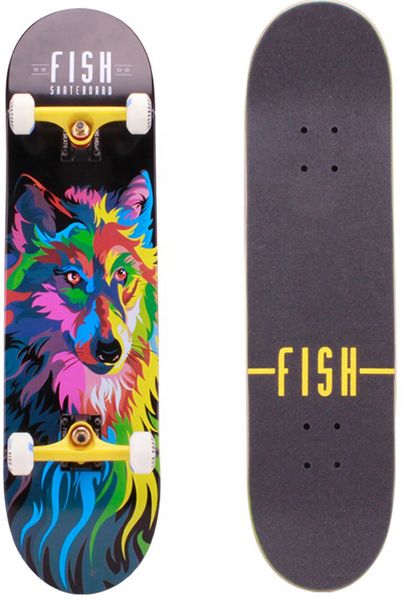 

Скейтборд деревянный канадский клен для трюков Fish Skateboards Color Wolf 79см (sk85)