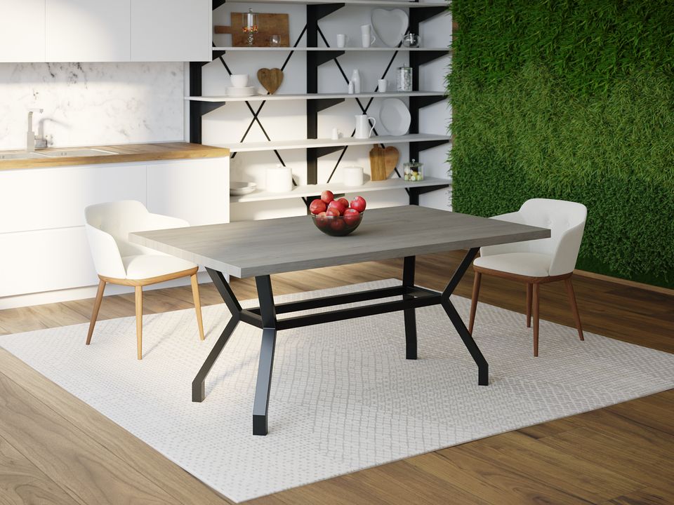 

Обеденный стол Skandi Wood SW100 Гэмпшир 150 х 80 х 75 см МДФ+Шпон Дуб Темно-Cерый