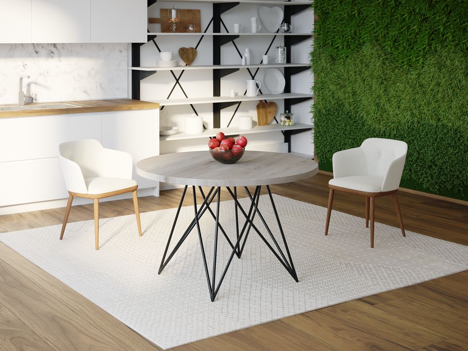 

Обеденный стол Skandi Wood SW089 Теннесси Круглый ⌀ 90 см МДФ+Шпон Дуб Серый