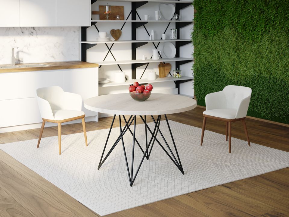 

Обеденный стол Skandi Wood SW089 Теннесси Круглый ⌀ 100 см МДФ+Шпон Дуб Белый