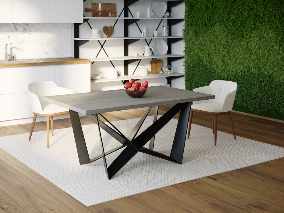 

Обеденный стол Skandi Wood SW112 Чарлстон 180 х 80 х 75 см МДФ+Шпон Дуб Темно-Cерый
