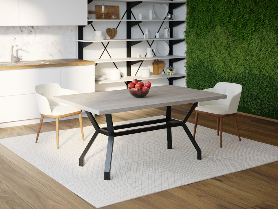 

Обеденный стол Skandi Wood SW100 Гэмпшир 200 х 80 х 75 см МДФ+Шпон Дуб Серый