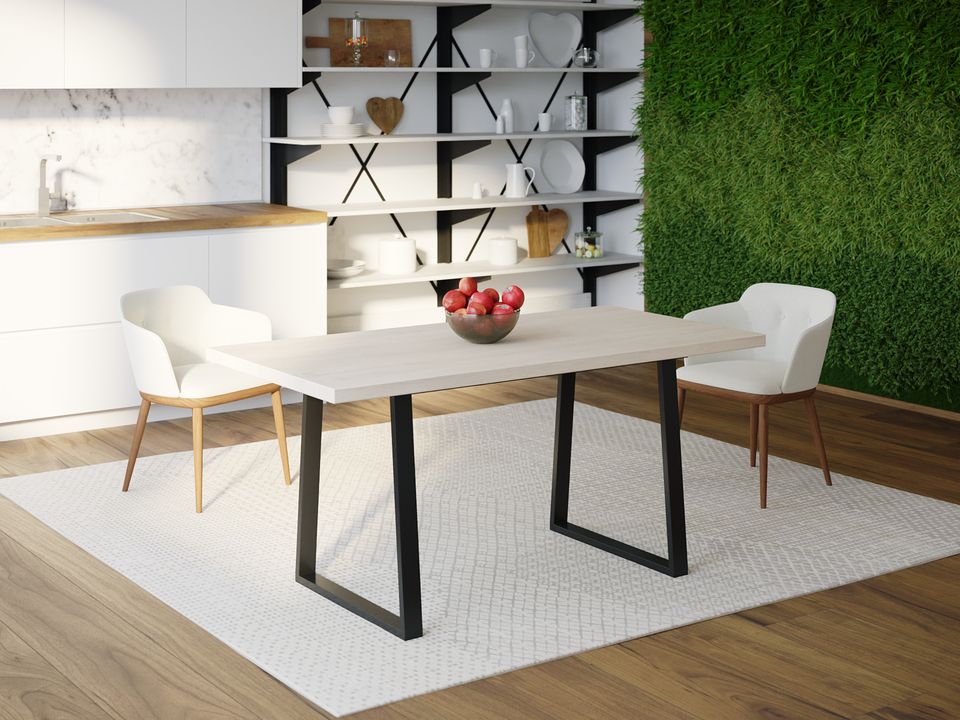 

Обеденный стол Skandi Wood SW073 Род-Айленд 135 х 80 х 75 см МДФ+Шпон Дуб Белый